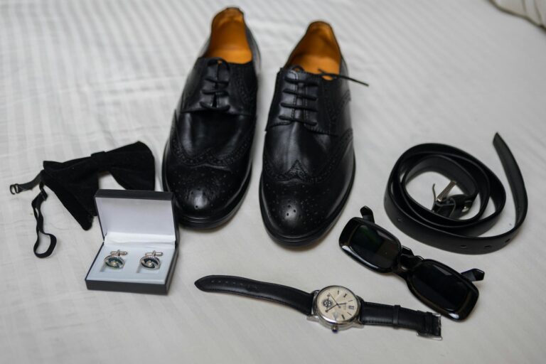 Leather oxford shoes for men